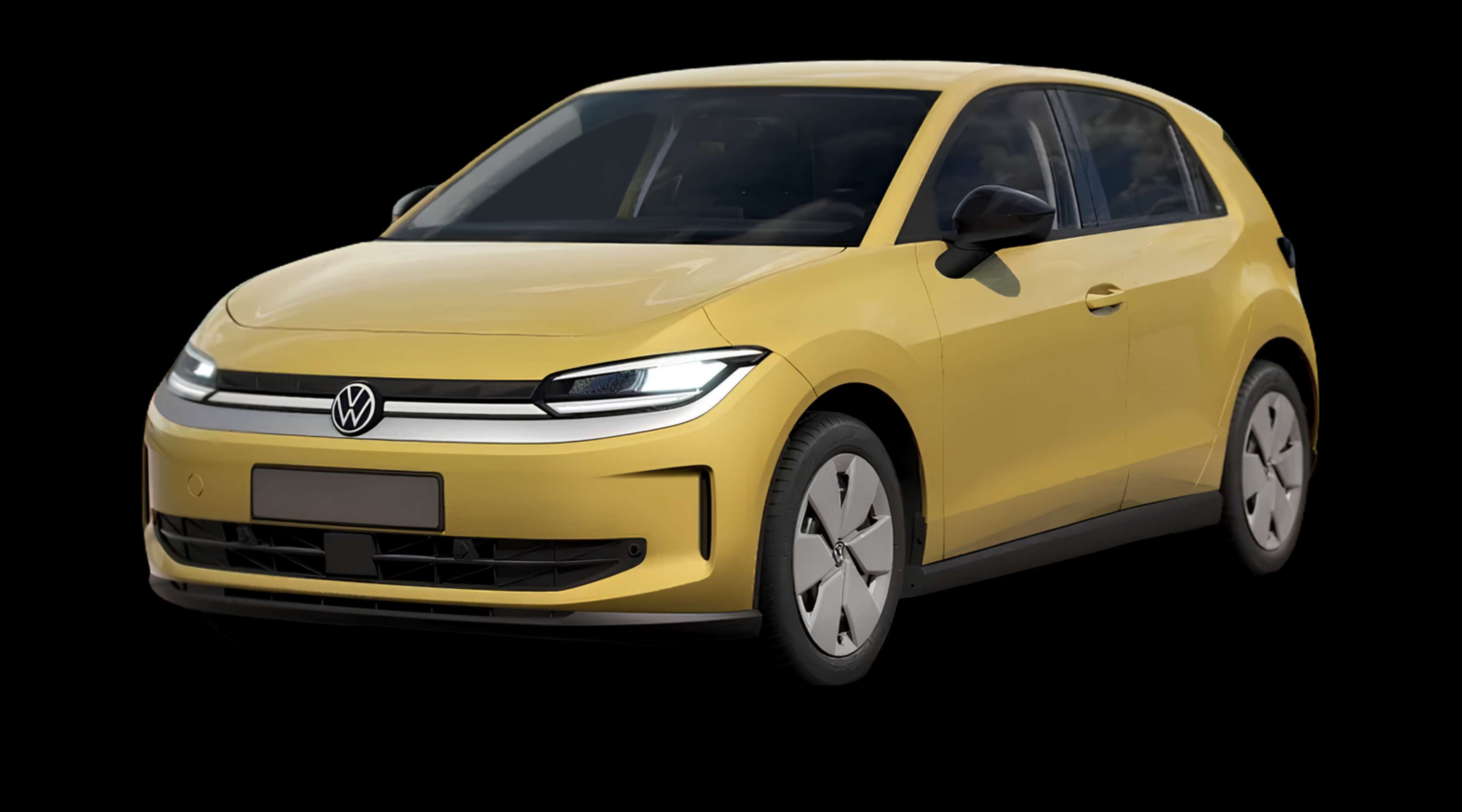 Schräge Frontansicht eines Volkswagen ID. Polo, freigestellt