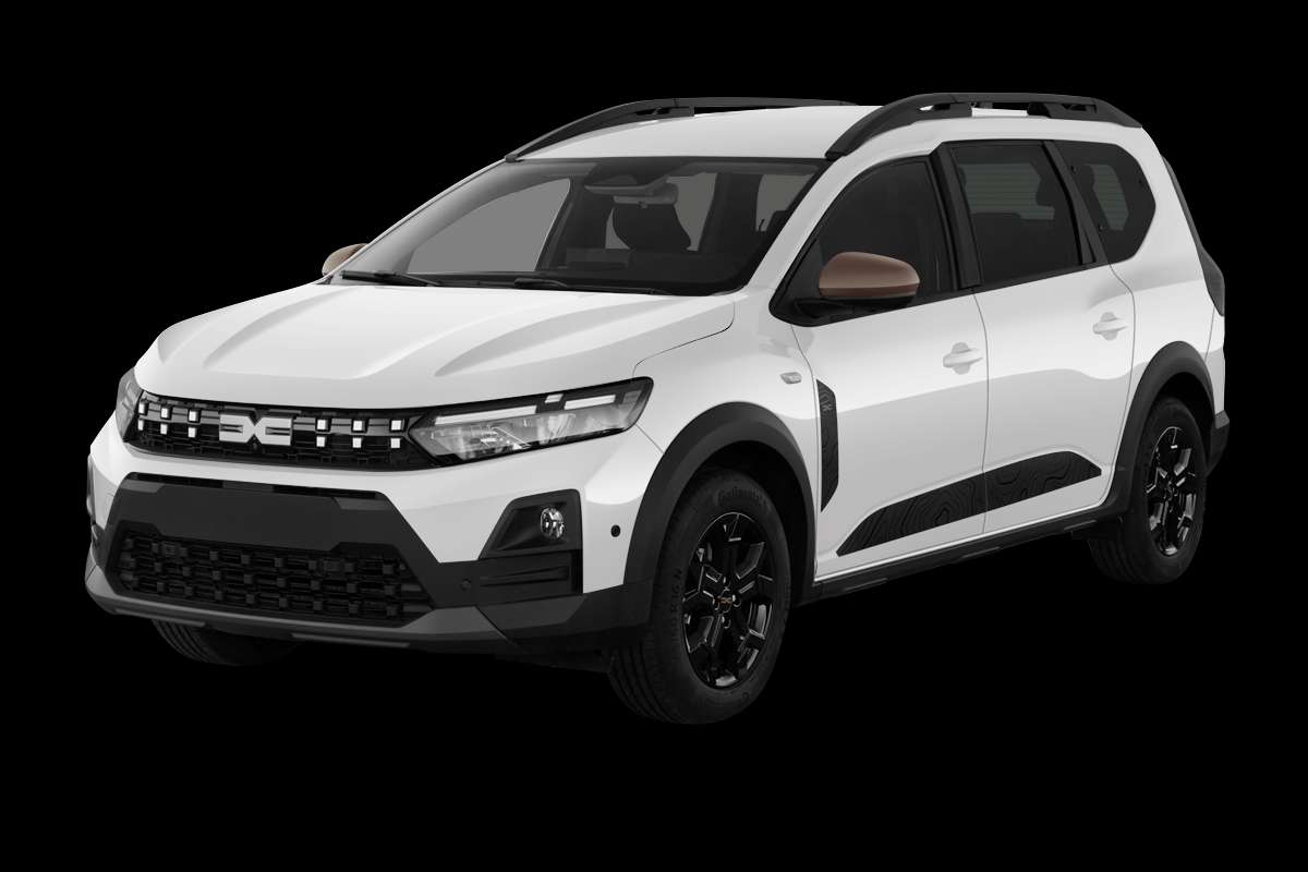 Schräge Frontansicht eines Dacia Jogger, freigestellt