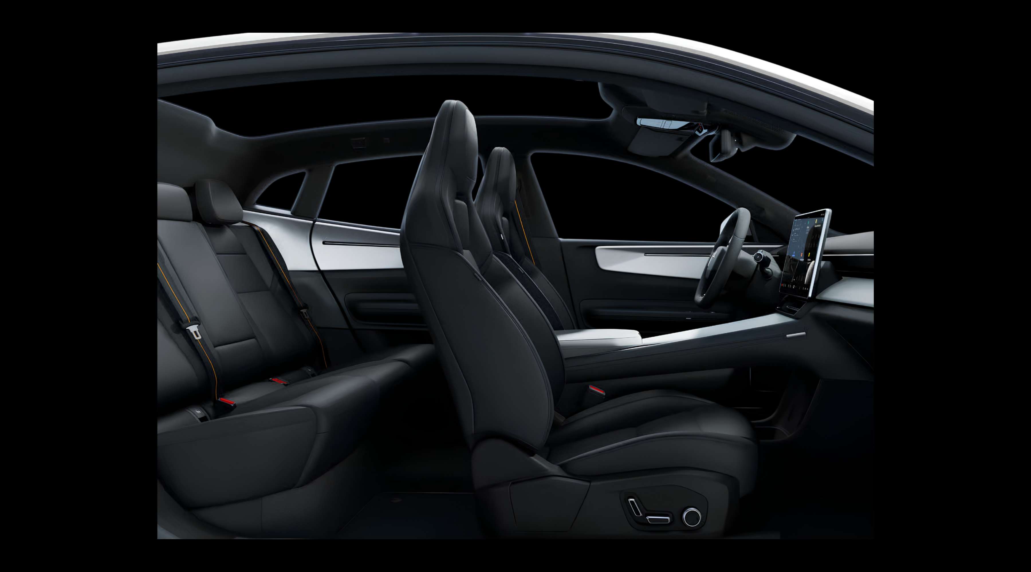Vordersitze eines Polestar 4 coupé
