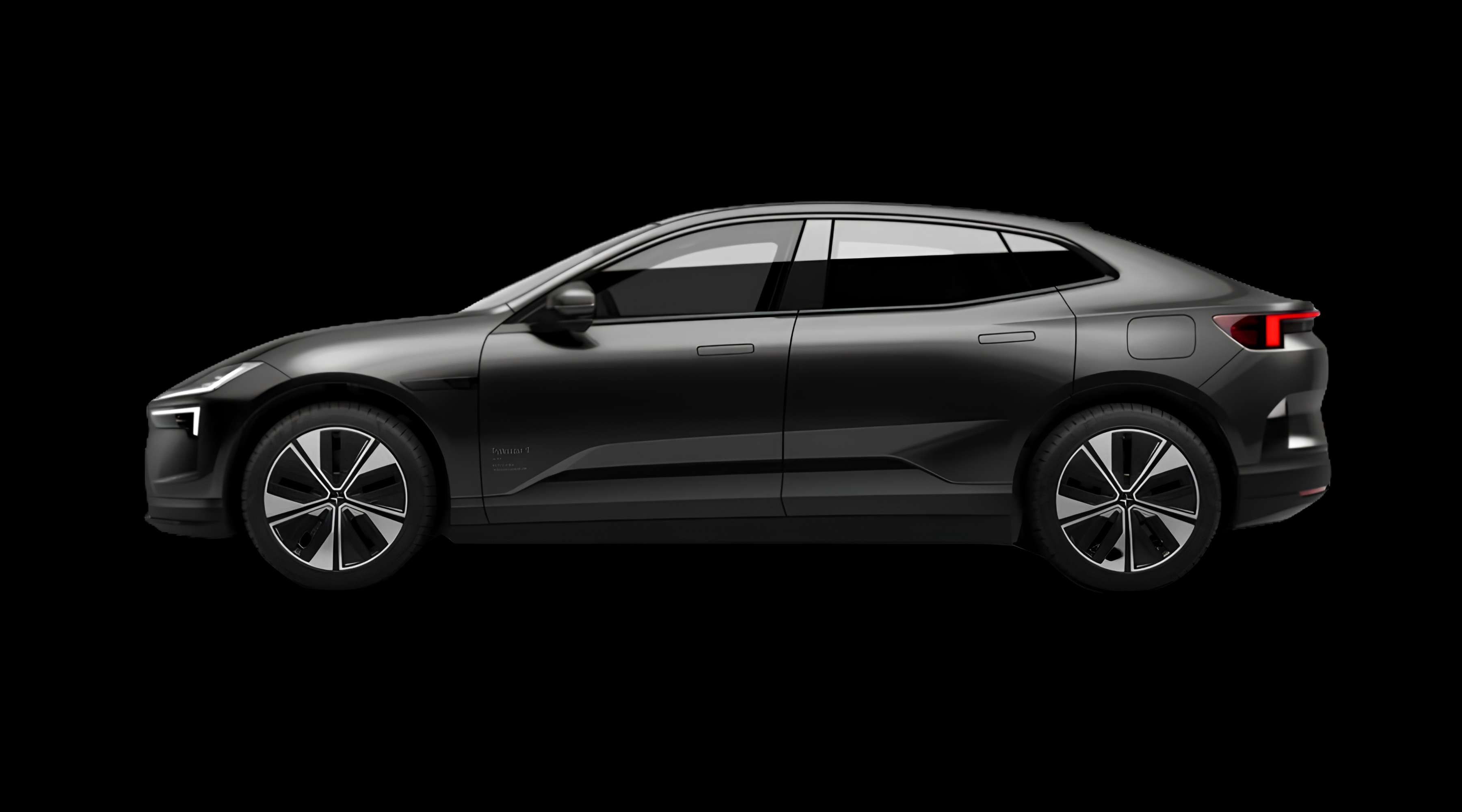 Seitenansicht eines Polestar 4 coupé