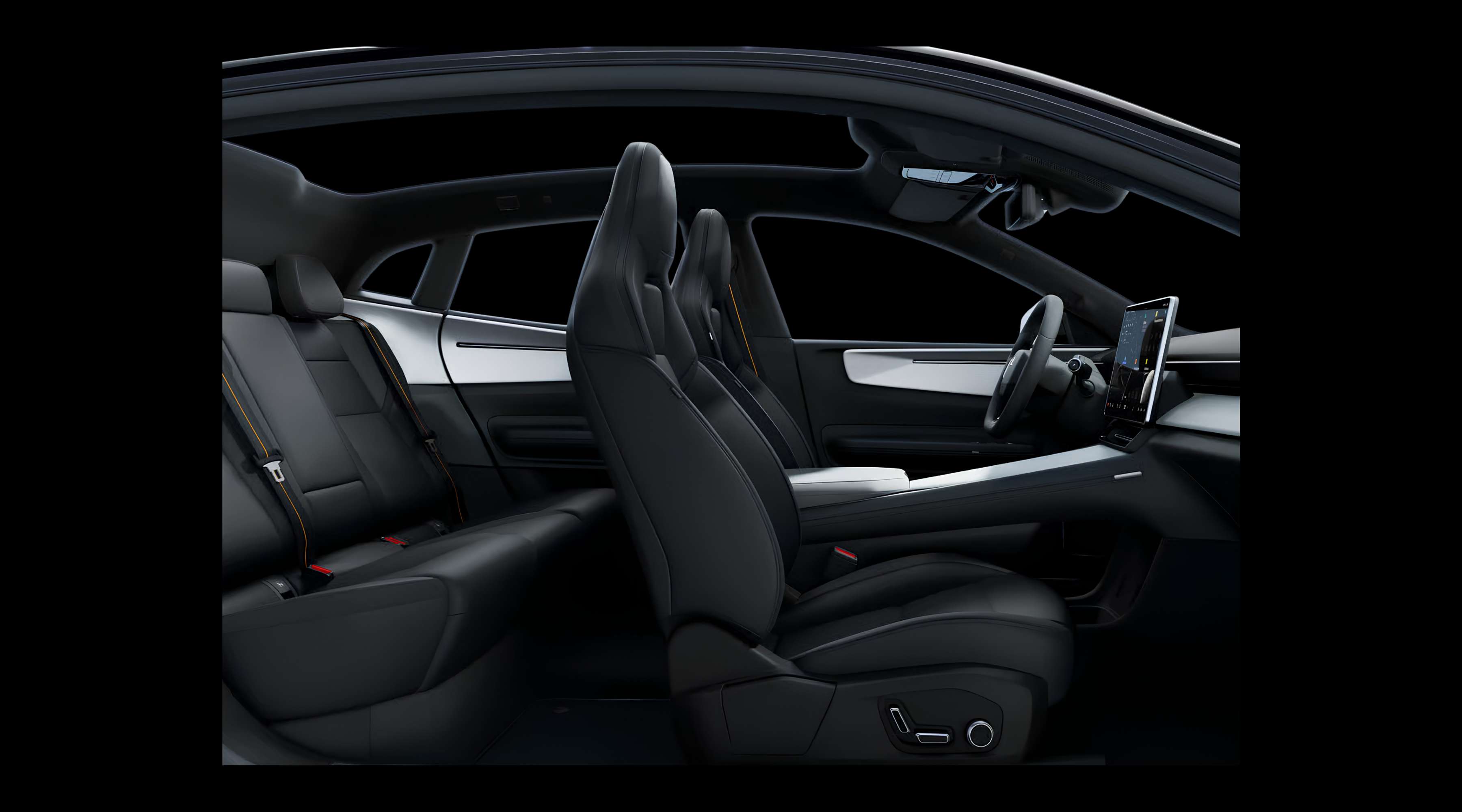 Vordersitze eines Polestar 4 coupé
