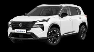 Schräge Frontansicht auf einen Nissan X-TRAIL TEKNA, freigestellt