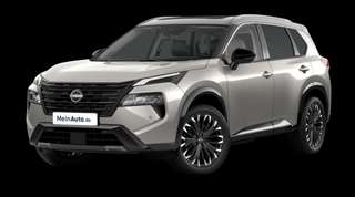 Schräge Frontansicht auf einen Nissan X-TRAIL TEKNA, freigestellt