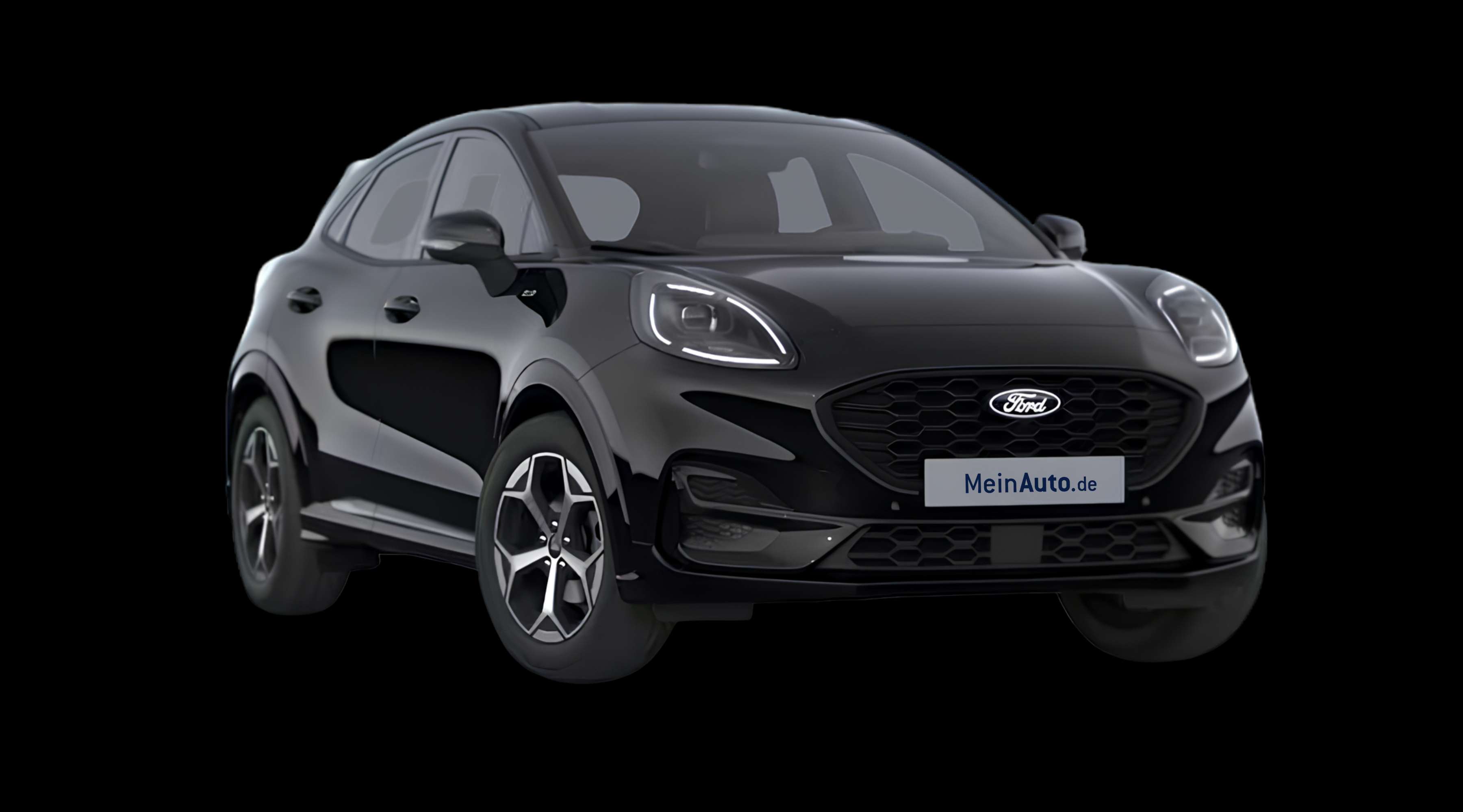 Schräge Frontansicht eines Ford Puma, freigestellt