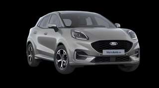 Schräge Frontansicht auf einen Ford Puma ST-Line X, freigestellt