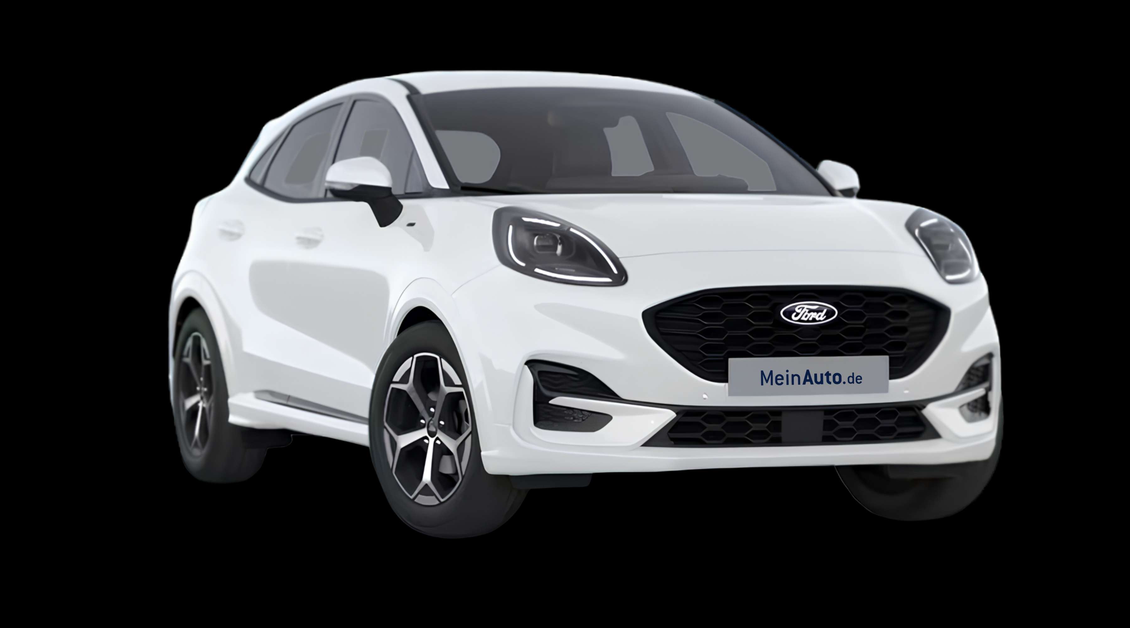 Schräge Frontansicht eines Ford Puma, freigestellt