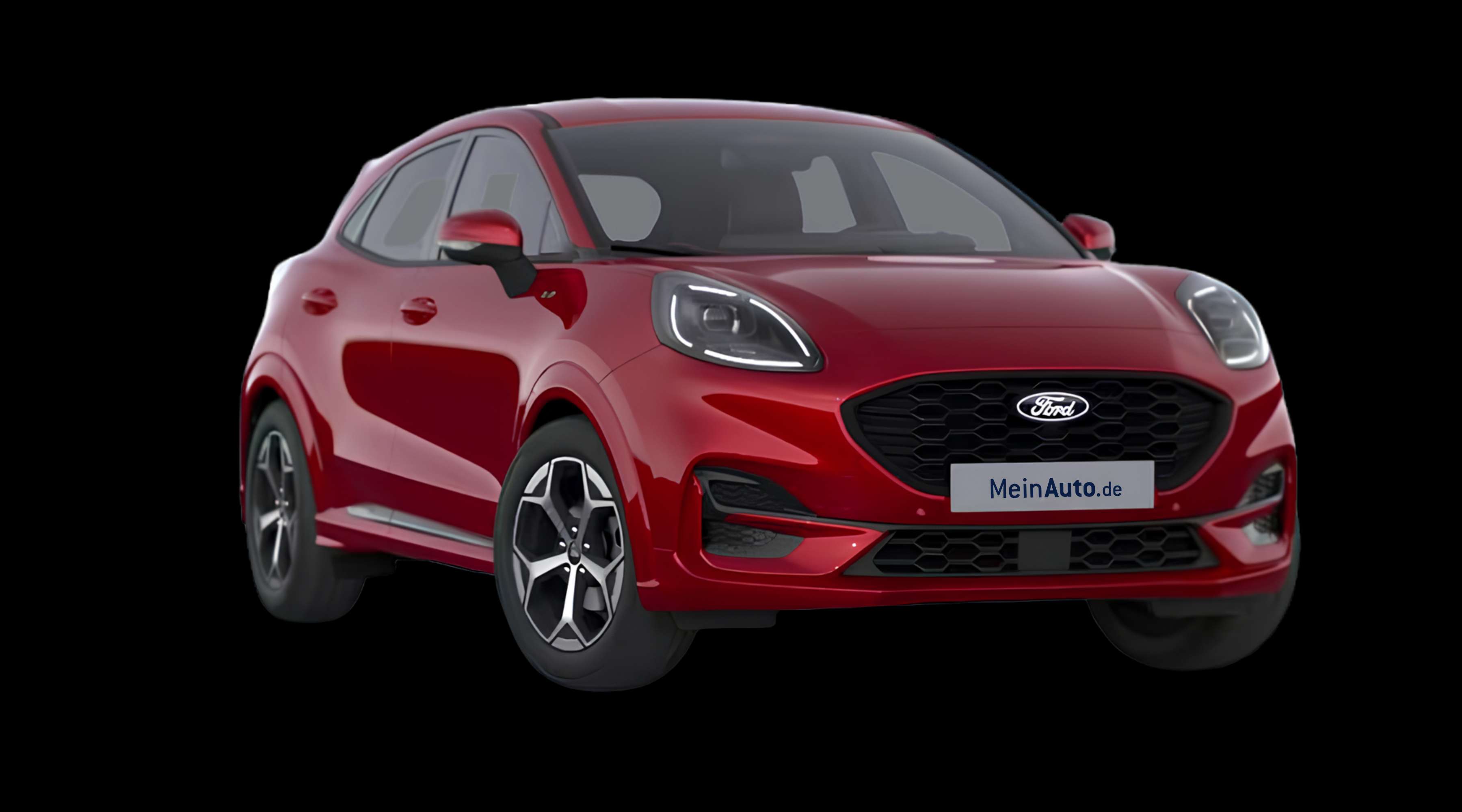 Schräge Frontansicht eines Ford Puma, freigestellt