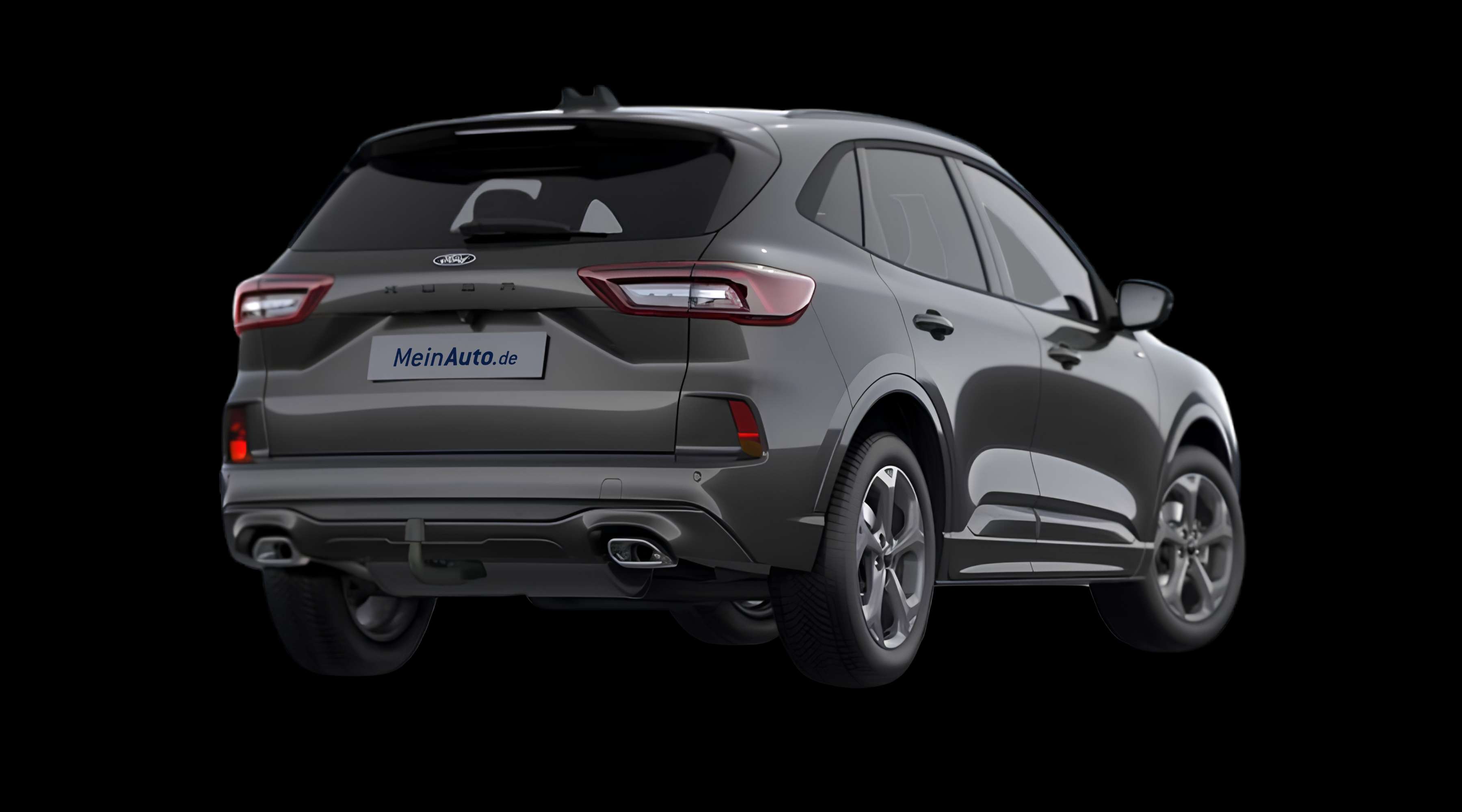 Schräge Heckansicht eines Ford Kuga, freigestellt