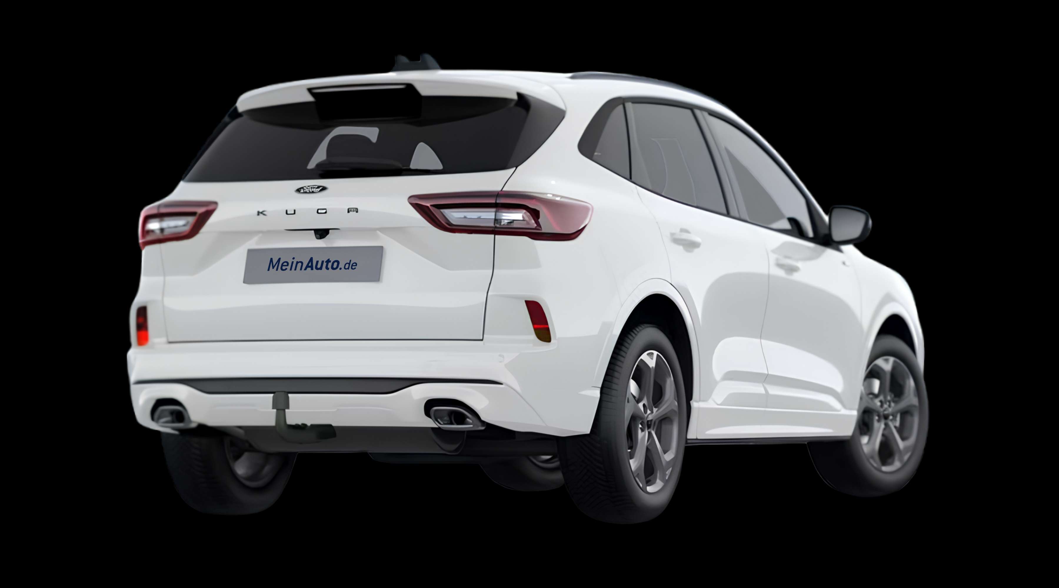 Schräge Heckansicht eines Ford Kuga, freigestellt