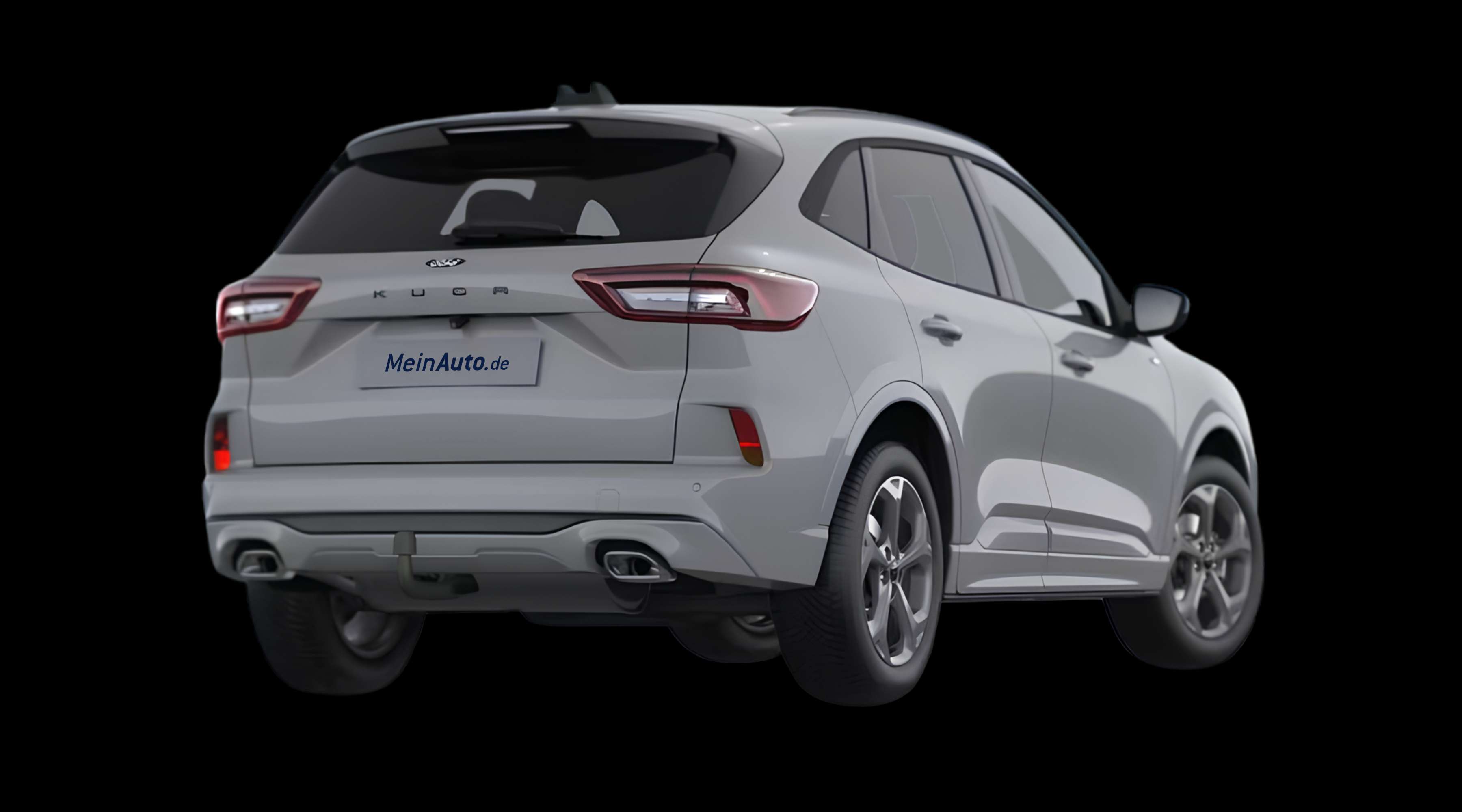 Schräge Heckansicht eines Ford Kuga, freigestellt