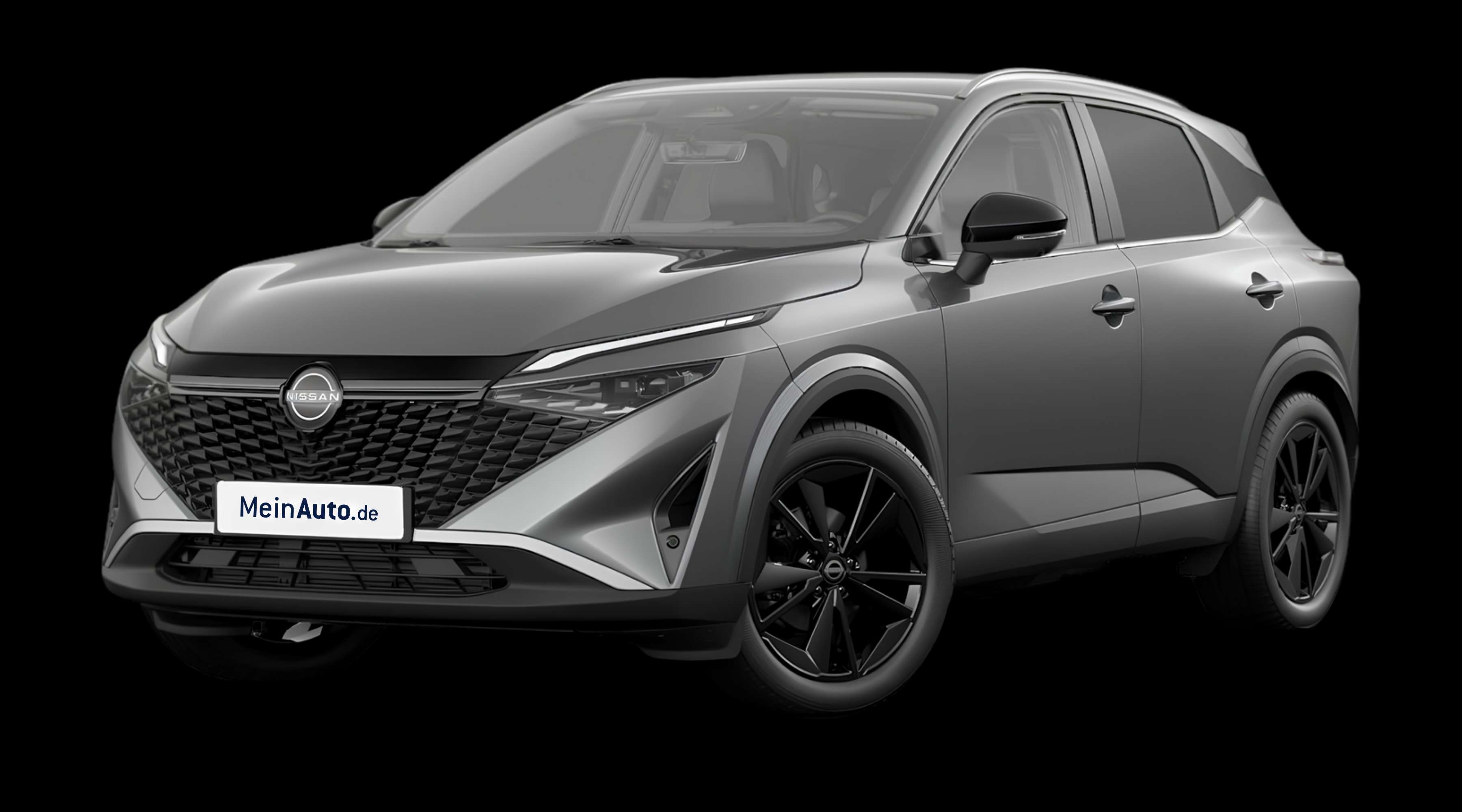 Schräge Frontansicht eines Nissan Qashqai, freigestellt