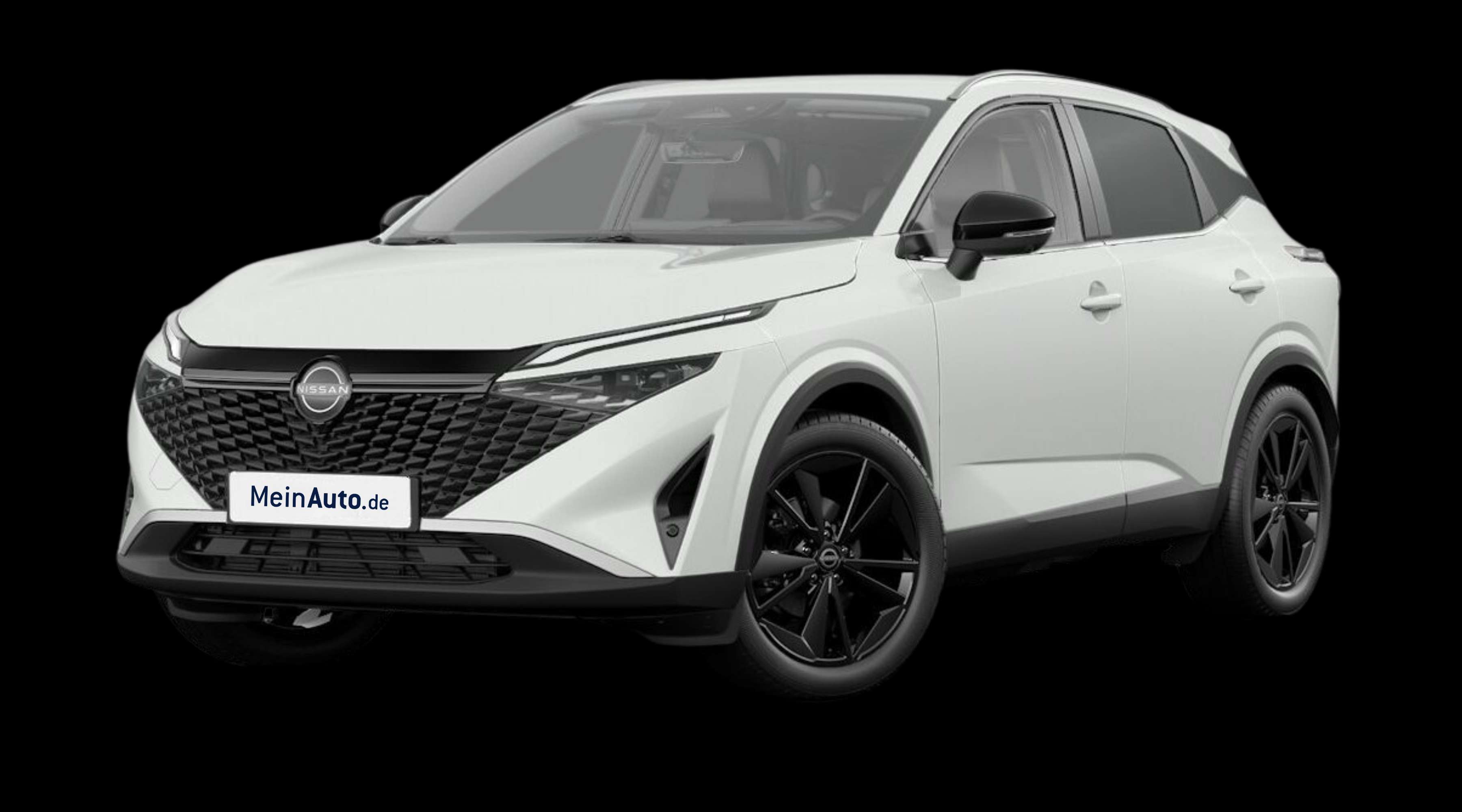 Schräge Frontansicht eines Nissan Qashqai, freigestellt