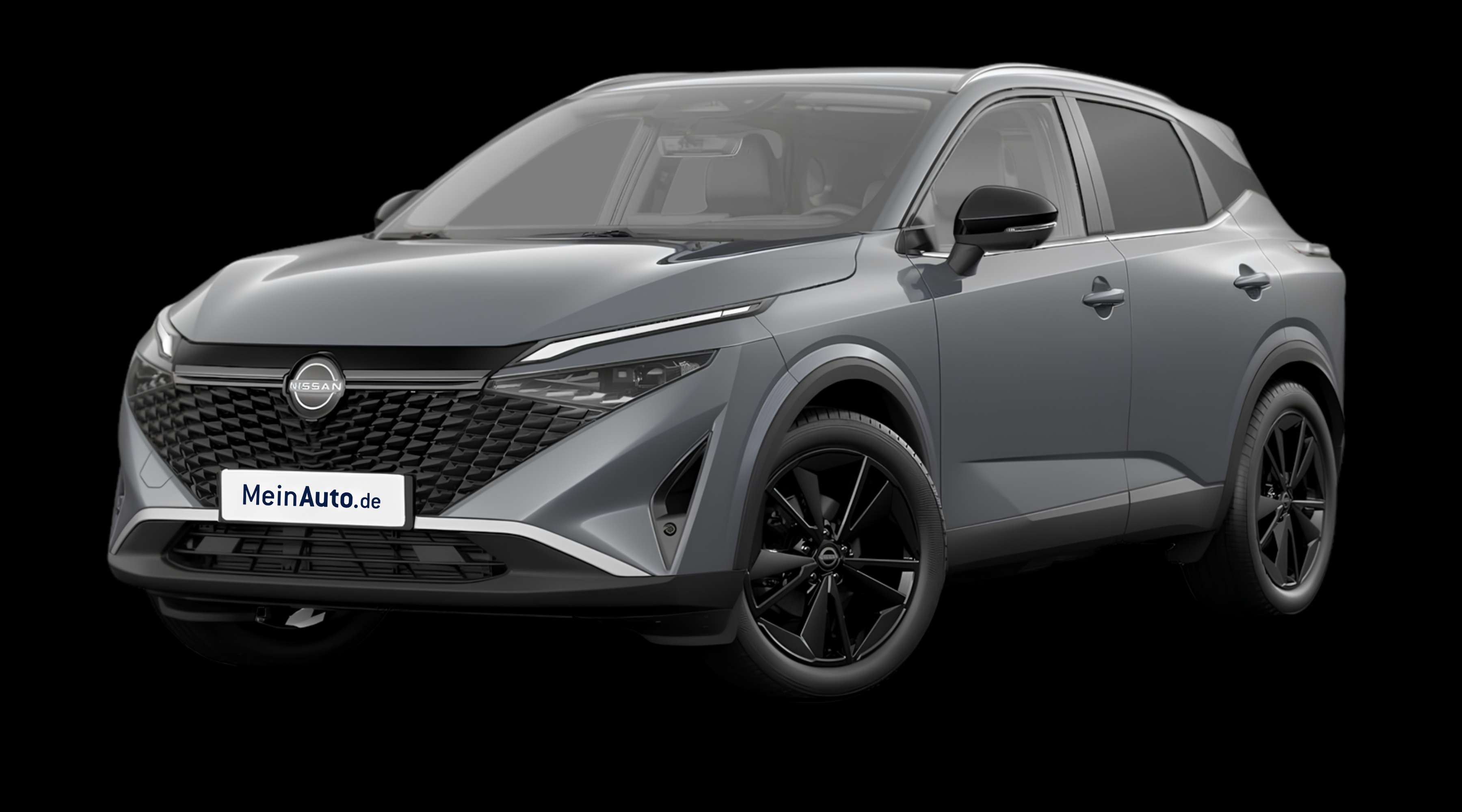 Schräge Frontansicht eines Nissan Qashqai, freigestellt