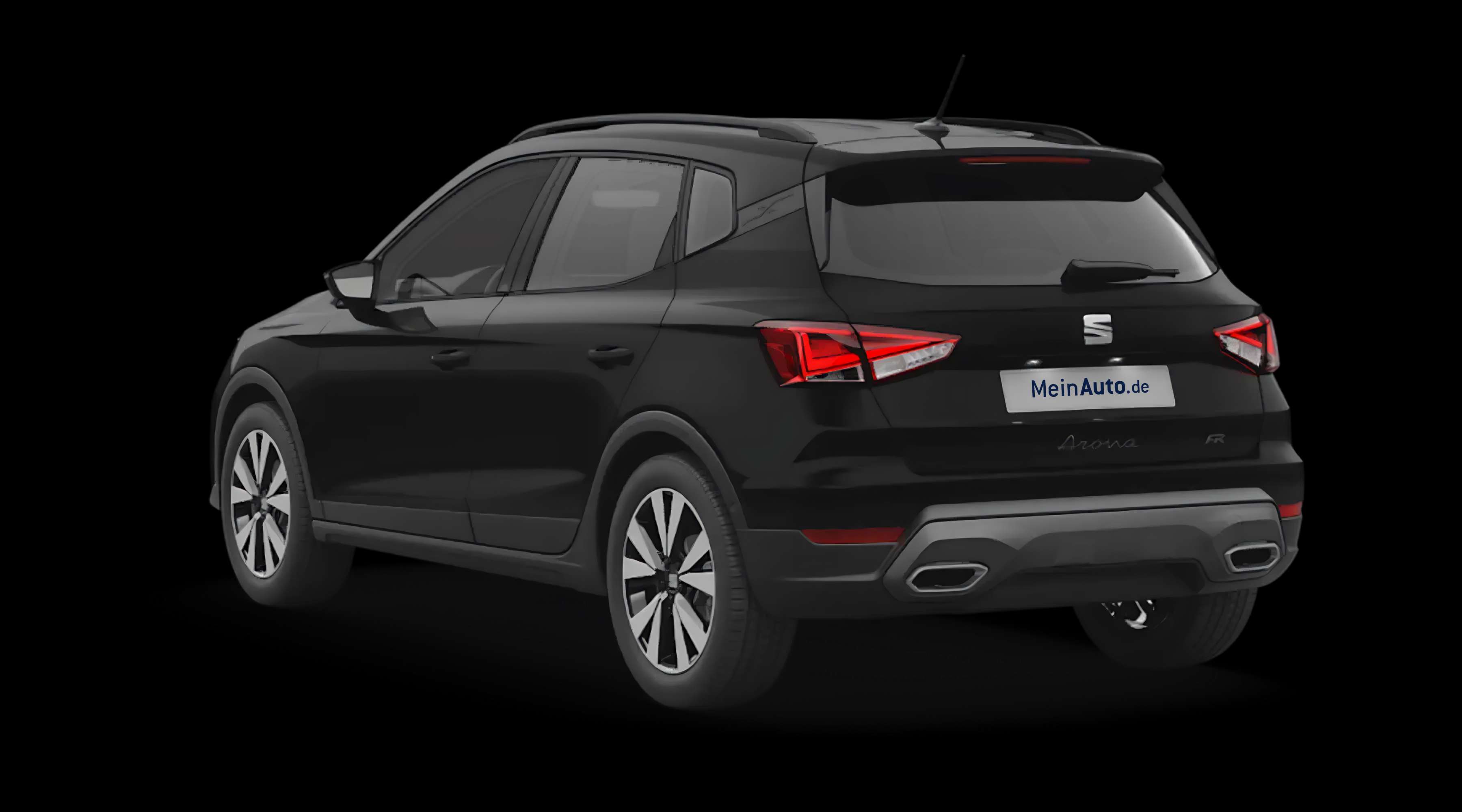 Schräge Heckansicht eines SEAT Arona, freigestellt