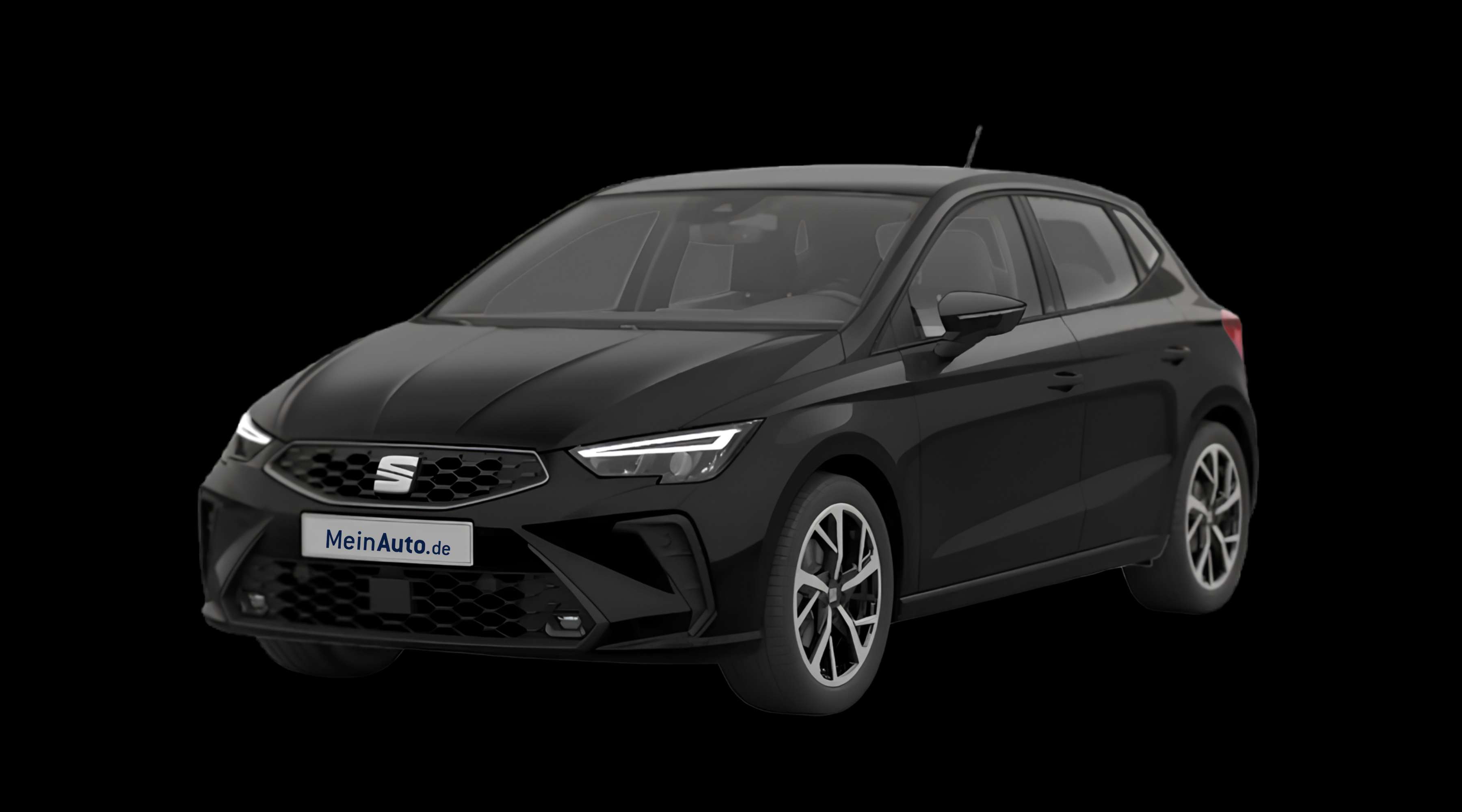 Schräge Frontansicht eines SEAT Ibiza, freigestellt