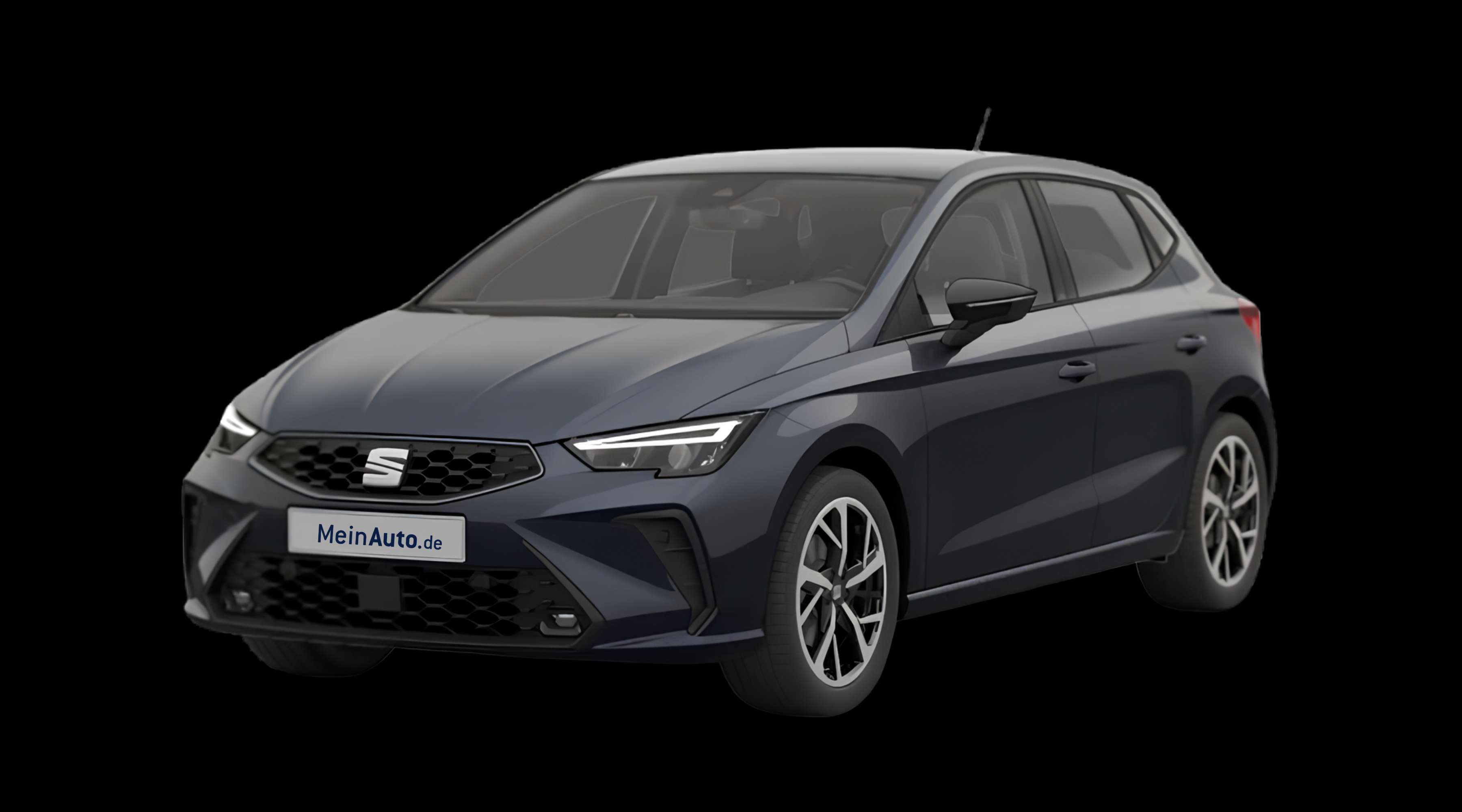 Schräge Frontansicht eines SEAT Ibiza, freigestellt