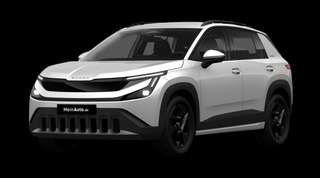 Schräge Frontansicht auf einen Skoda Epiq Selection, freigestellt