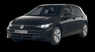 Schräge Frontansicht auf einen Volkswagen Golf ENERGY, freigestellt
