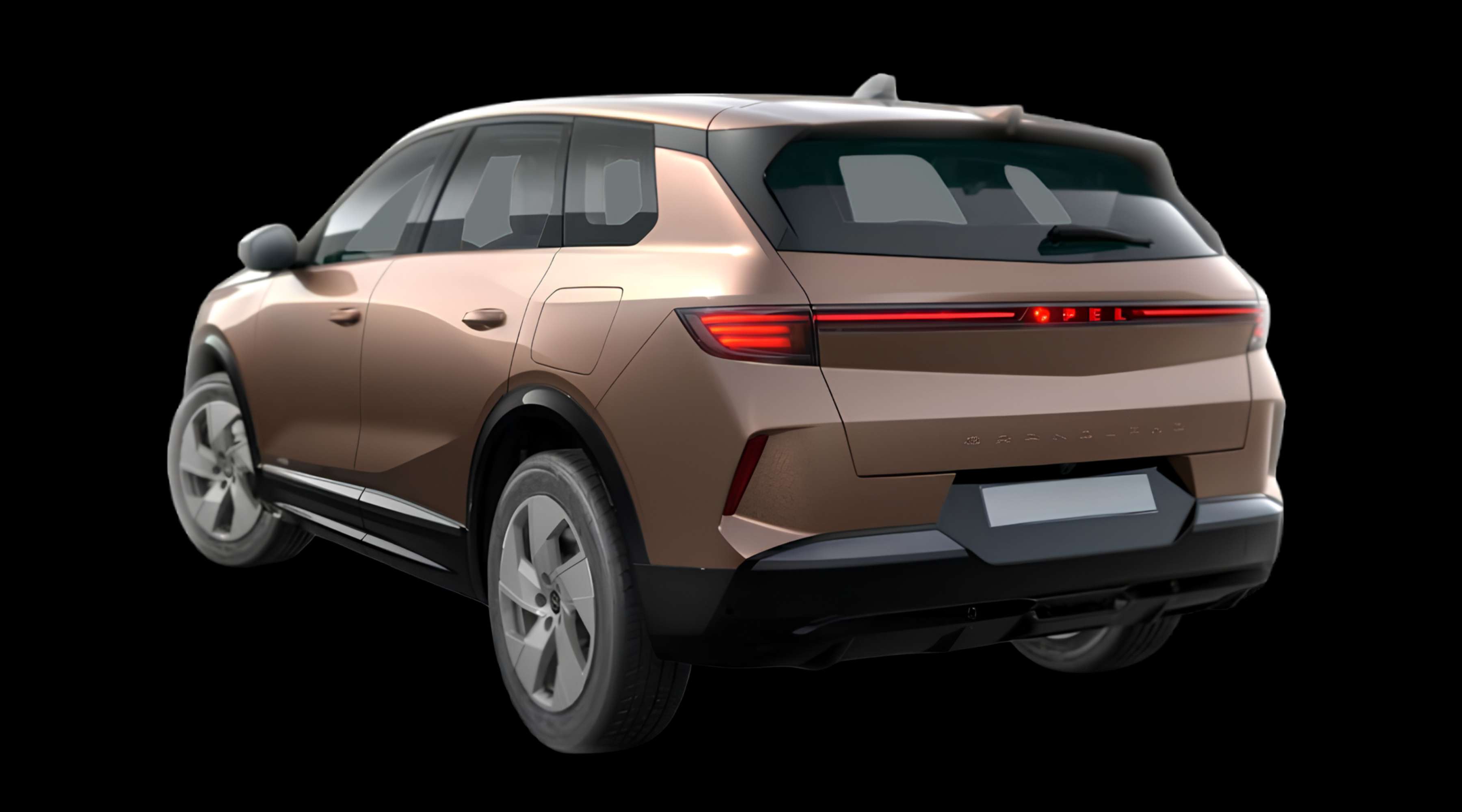 Schräge Heckansicht eines Opel Grandland, freigestellt