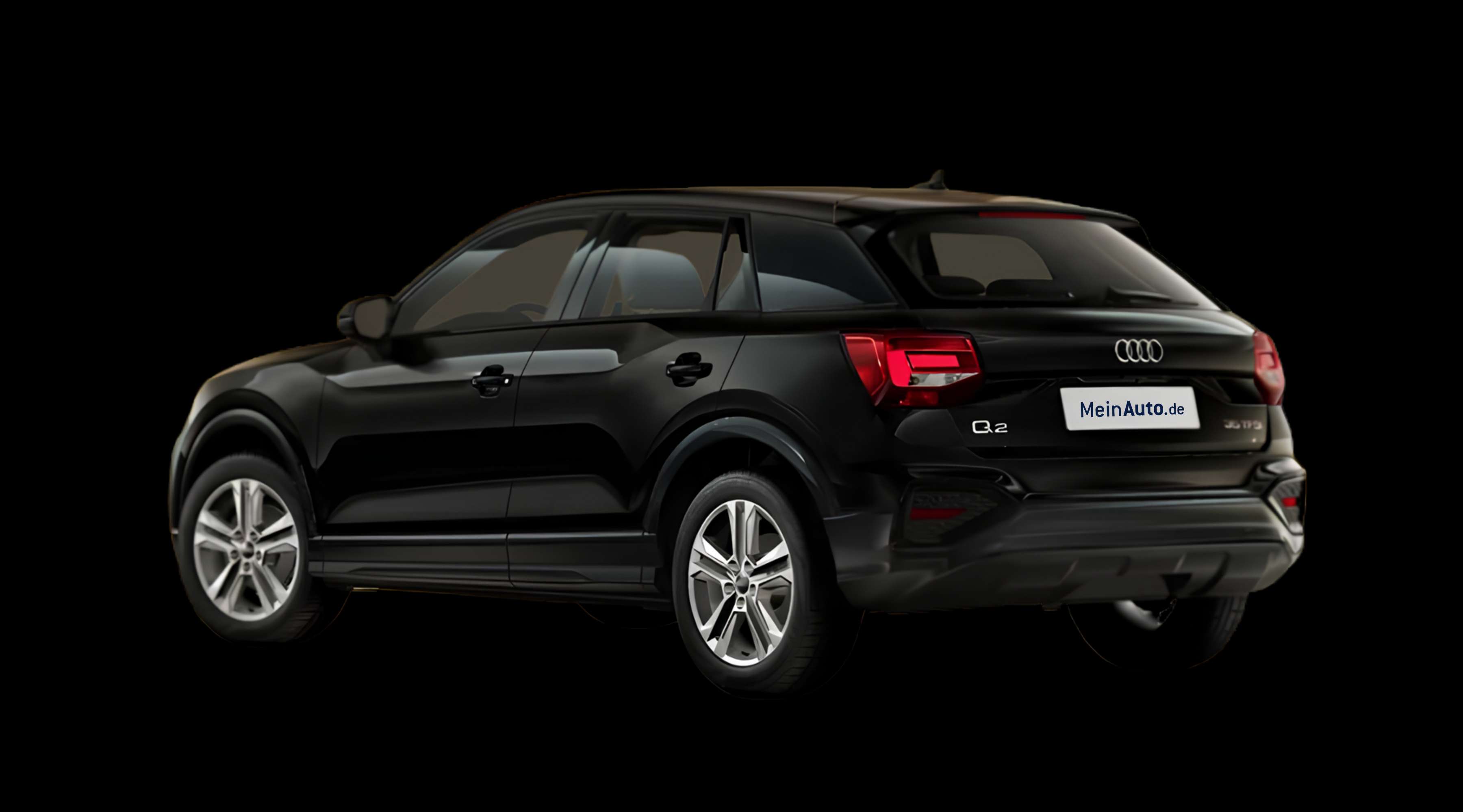 Schräge Heckansicht eines Audi Q2, freigestellt