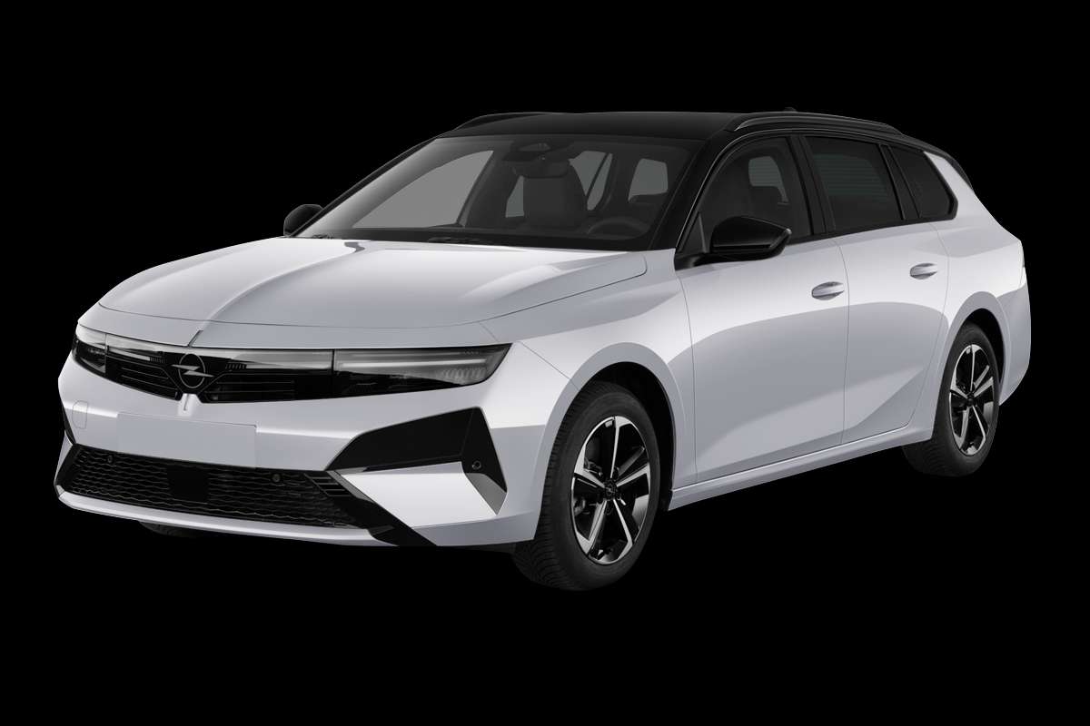 Schräge Frontansicht eines Opel Astra, freigestellt