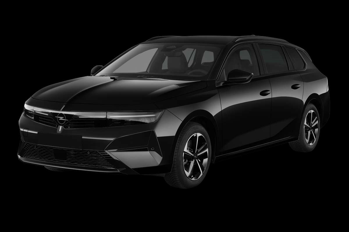 Schräge Frontansicht eines Opel Astra, freigestellt