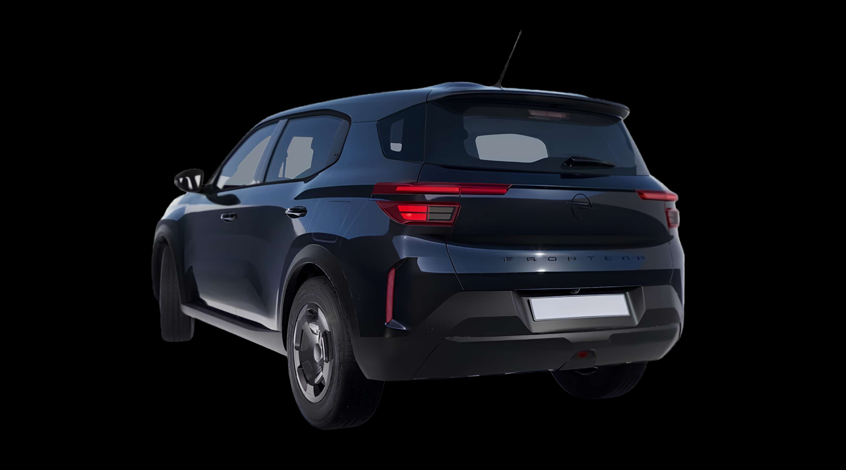 Schräge Heckansicht eines Opel Frontera, freigestellt