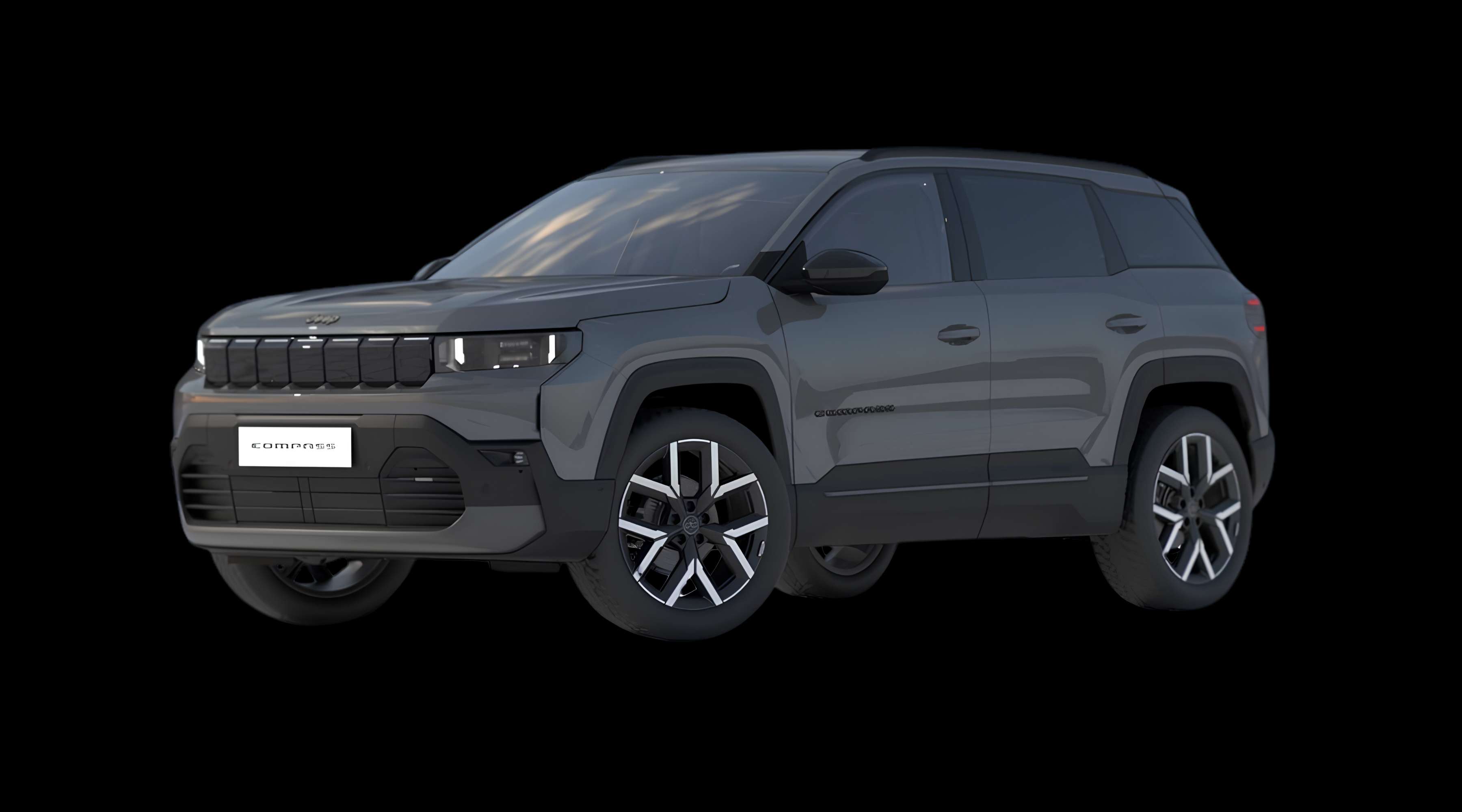Schräge Frontansicht eines Jeep Compass, freigestellt