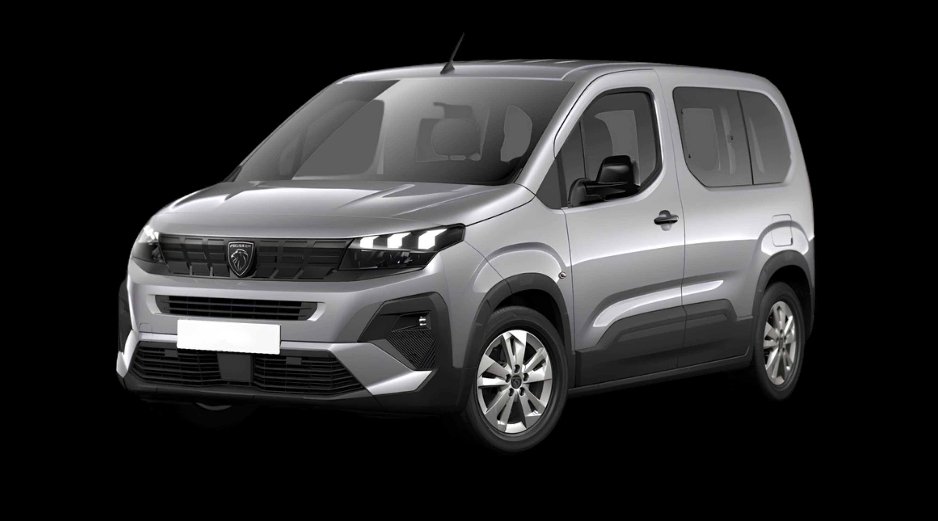 Schräge Frontansicht eines Peugeot Rifter, freigestellt