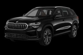 Schräge Frontansicht auf einen Skoda Kodiaq Sportline, freigestellt