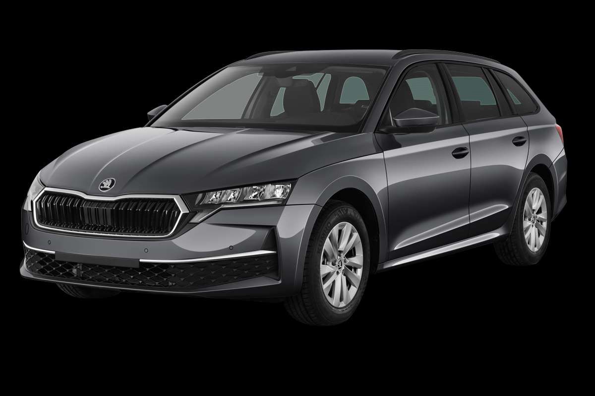 Schräge Frontansicht eines Skoda Octavia, freigestellt