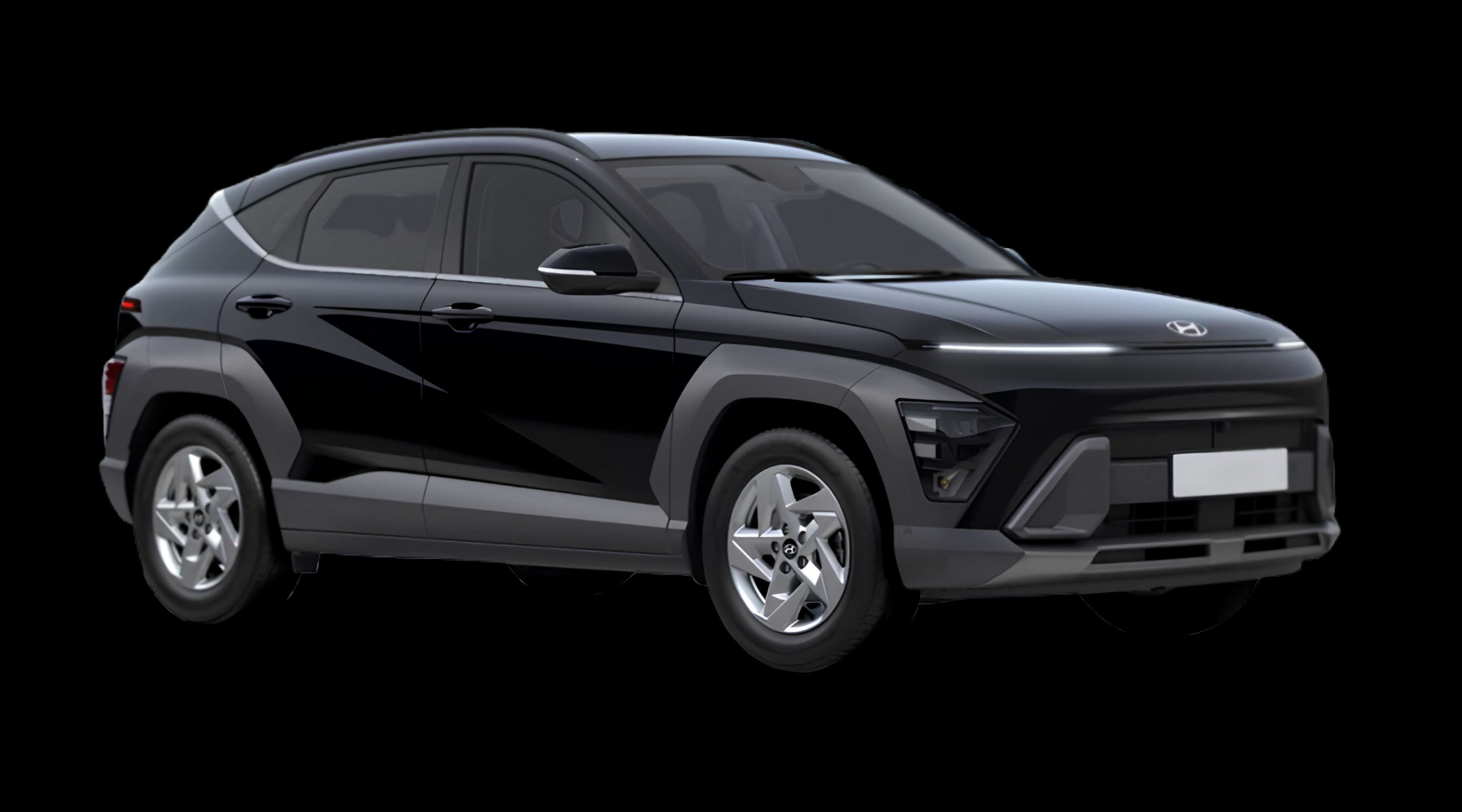 Schräge Frontansicht eines Hyundai Kona, freigestellt