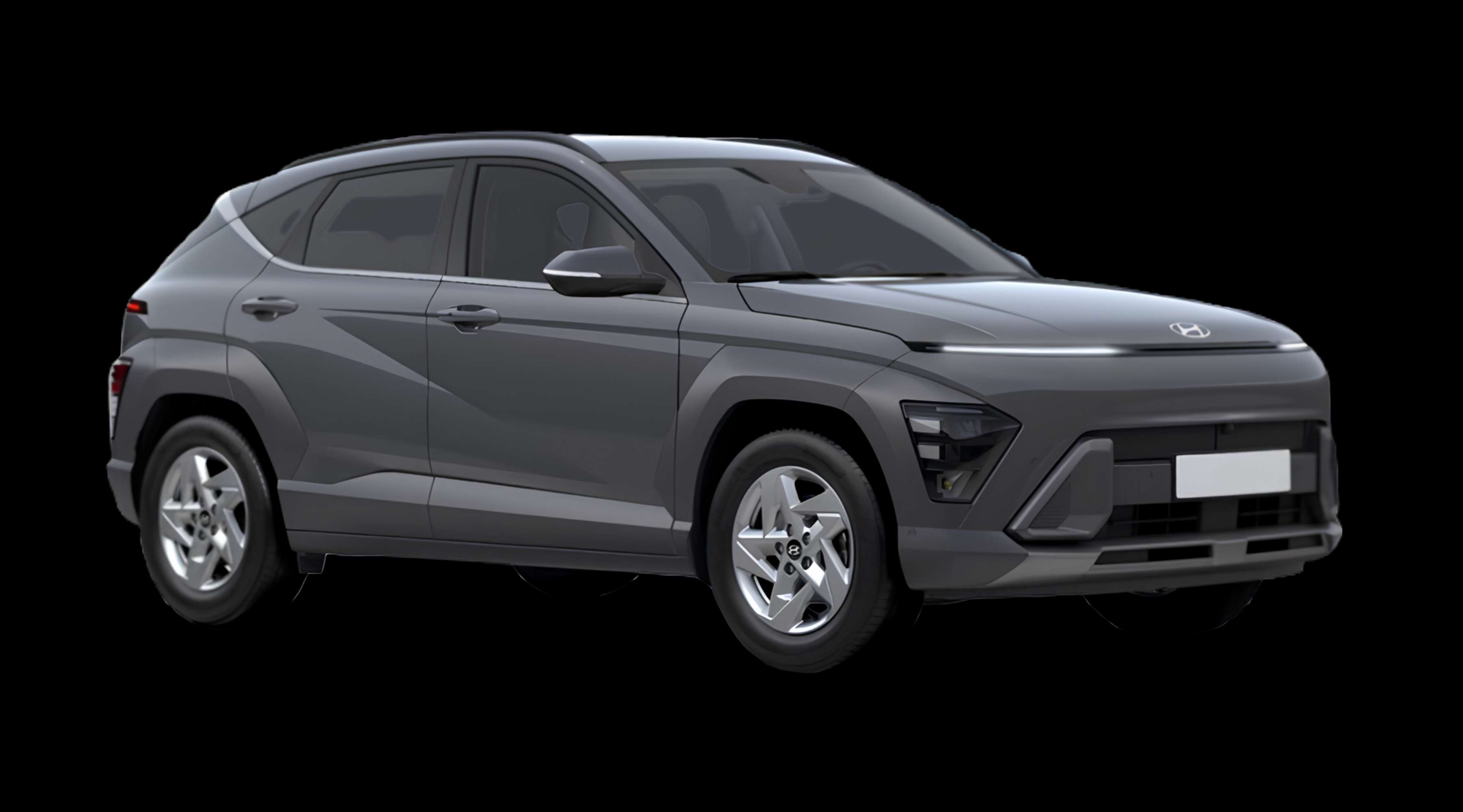 Schräge Frontansicht eines Hyundai Kona, freigestellt
