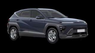 Schräge Frontansicht auf einen Hyundai Kona Trend, freigestellt