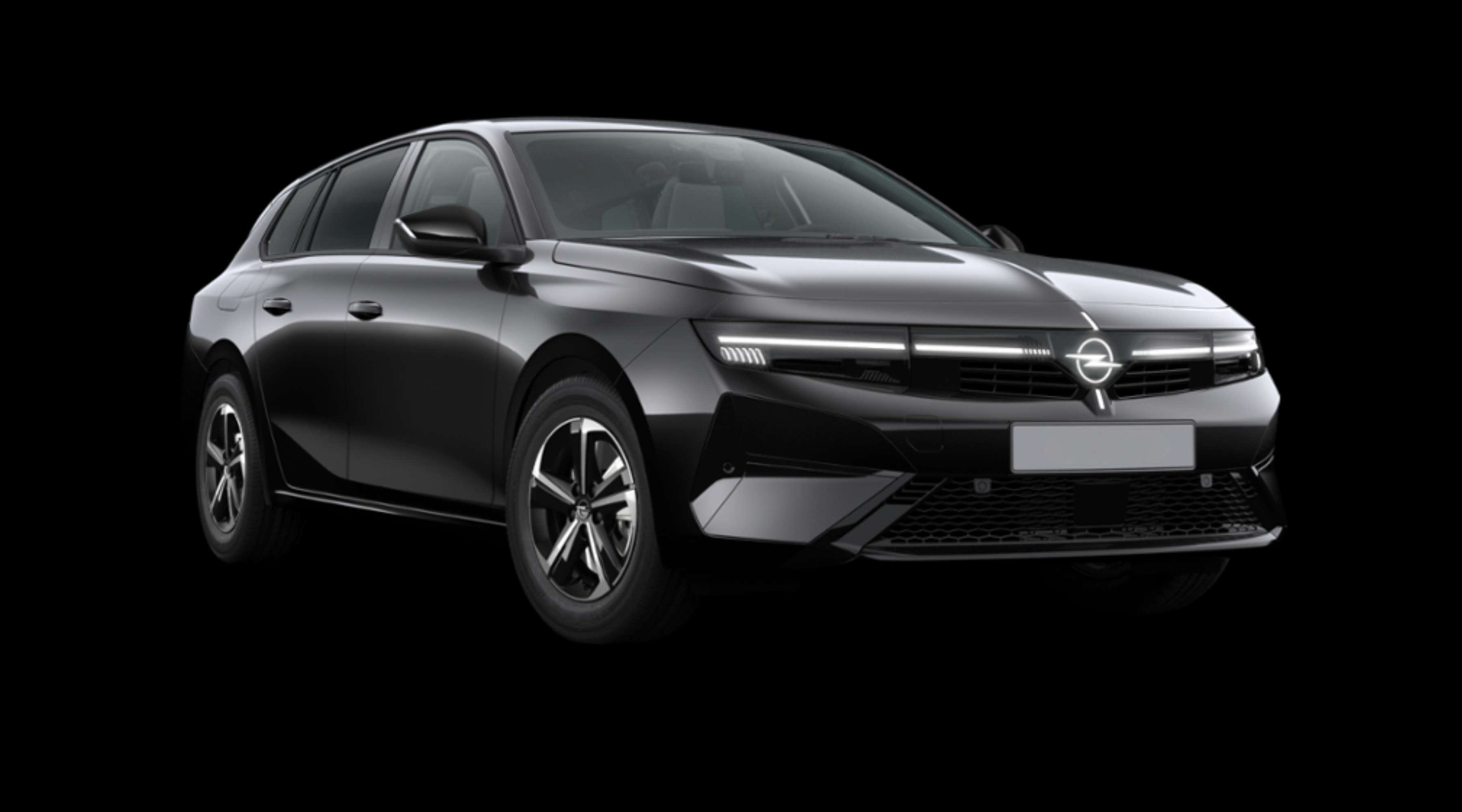 Schräge Frontansicht eines Opel Astra, freigestellt