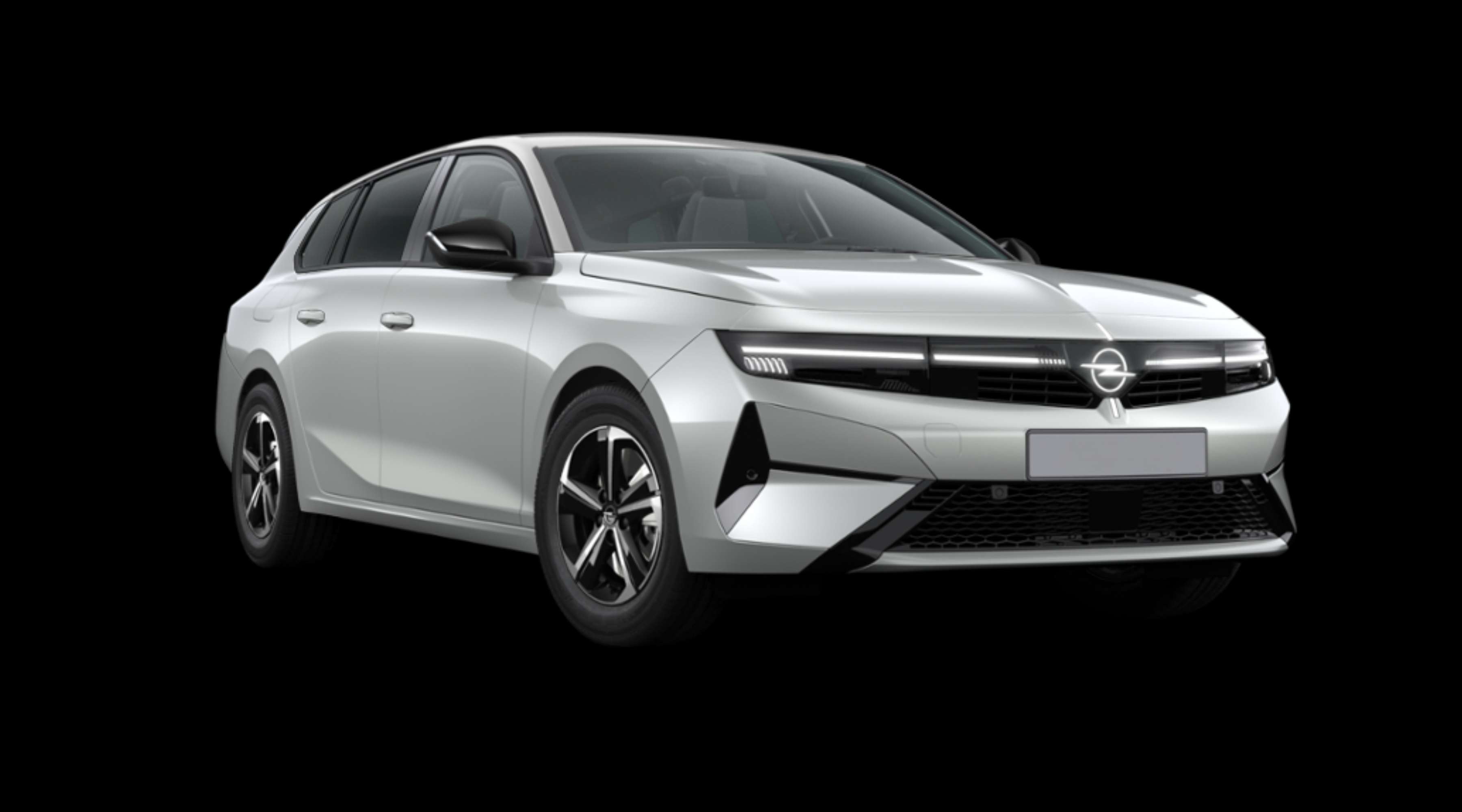 Schräge Frontansicht eines Opel Astra, freigestellt
