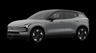 Schräge Frontansicht auf einen Volvo EX30 Ultra, freigestellt