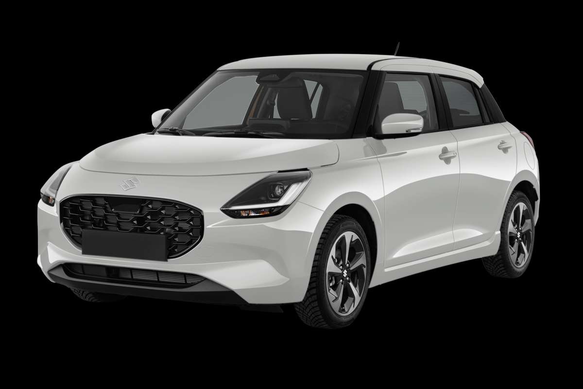 Schräge Frontansicht eines Suzuki Swift, freigestellt