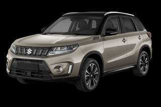 Schräge Frontansicht auf einen Suzuki Vitara Comfort+ X-ITE, freigestellt