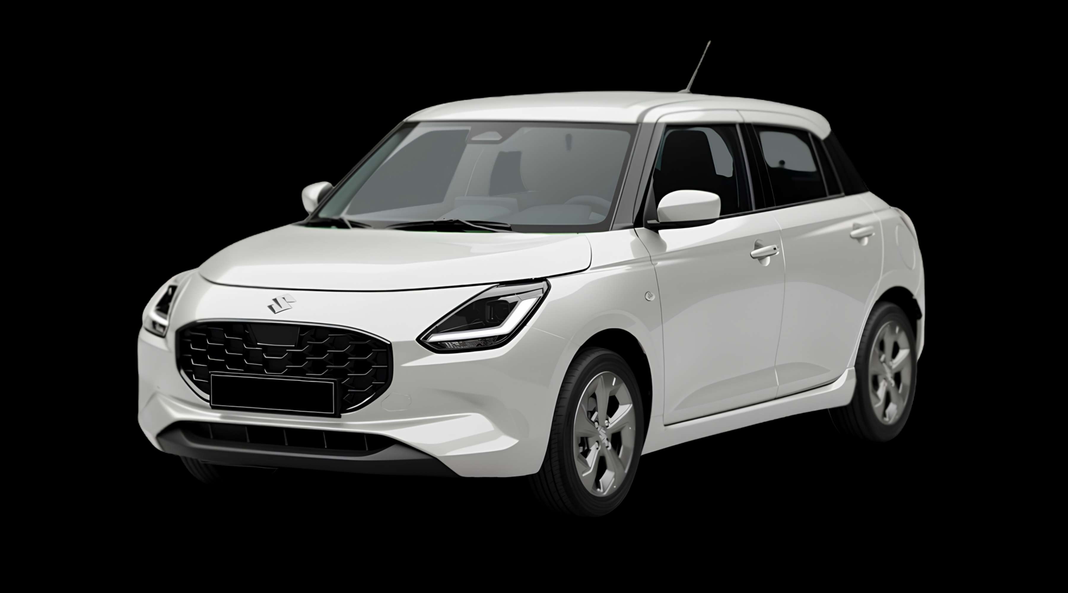 Schräge Frontansicht eines Suzuki Swift, freigestellt