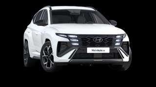 Schräge Frontansicht auf einen Hyundai Tucson N Line, freigestellt