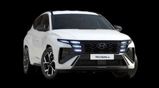 Schräge Frontansicht auf einen Hyundai Tucson N Line, freigestellt
