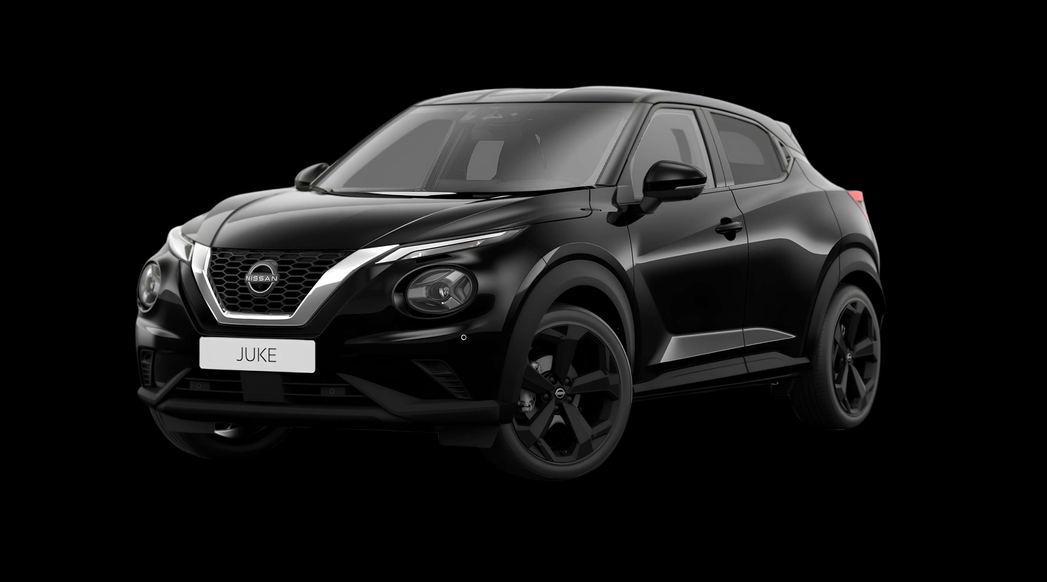 Schräge Frontansicht eines Nissan JUKE, freigestellt