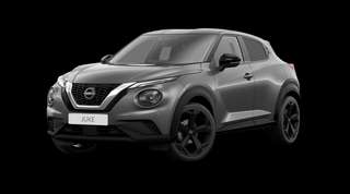 Schräge Frontansicht auf einen Nissan JUKE N-CONNECTA, freigestellt