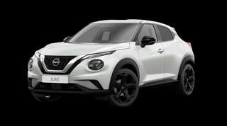 Schräge Frontansicht auf einen Nissan JUKE N-CONNECTA, freigestellt