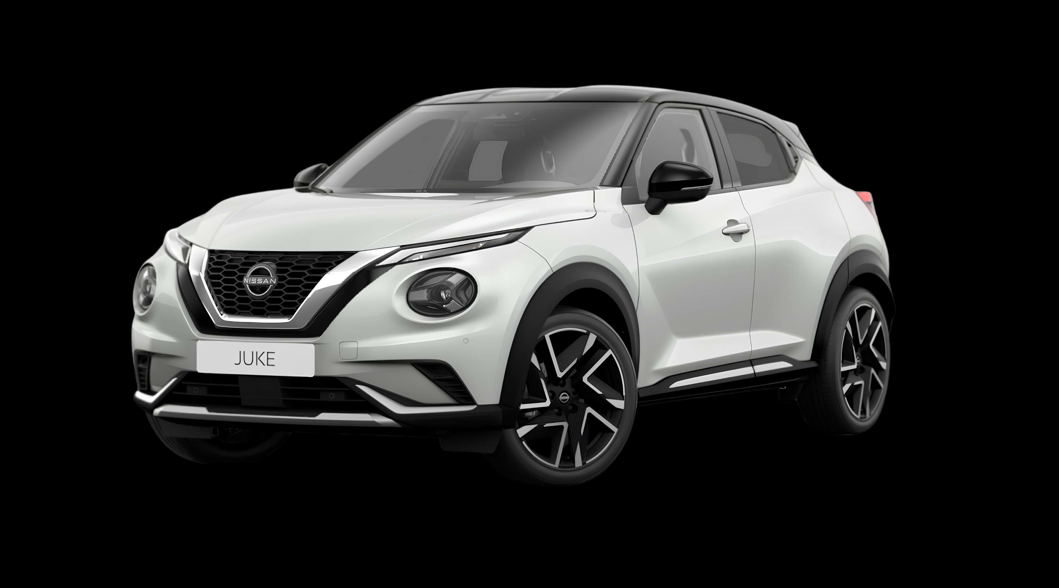 Schräge Frontansicht eines Nissan JUKE, freigestellt