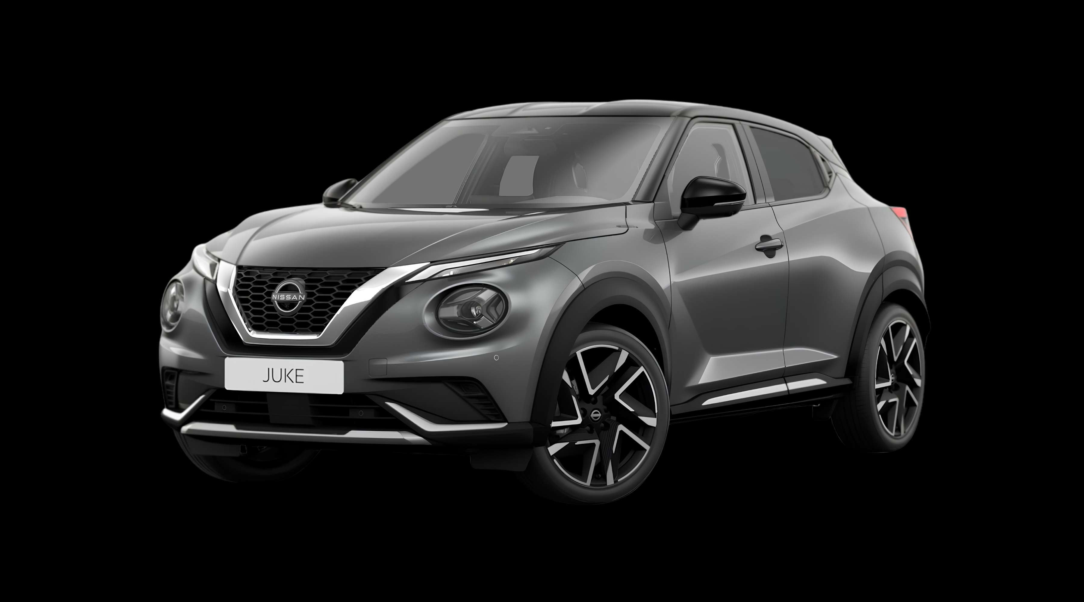Schräge Frontansicht eines Nissan JUKE, freigestellt