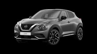 Schräge Frontansicht auf einen Nissan JUKE N-DESIGN, freigestellt