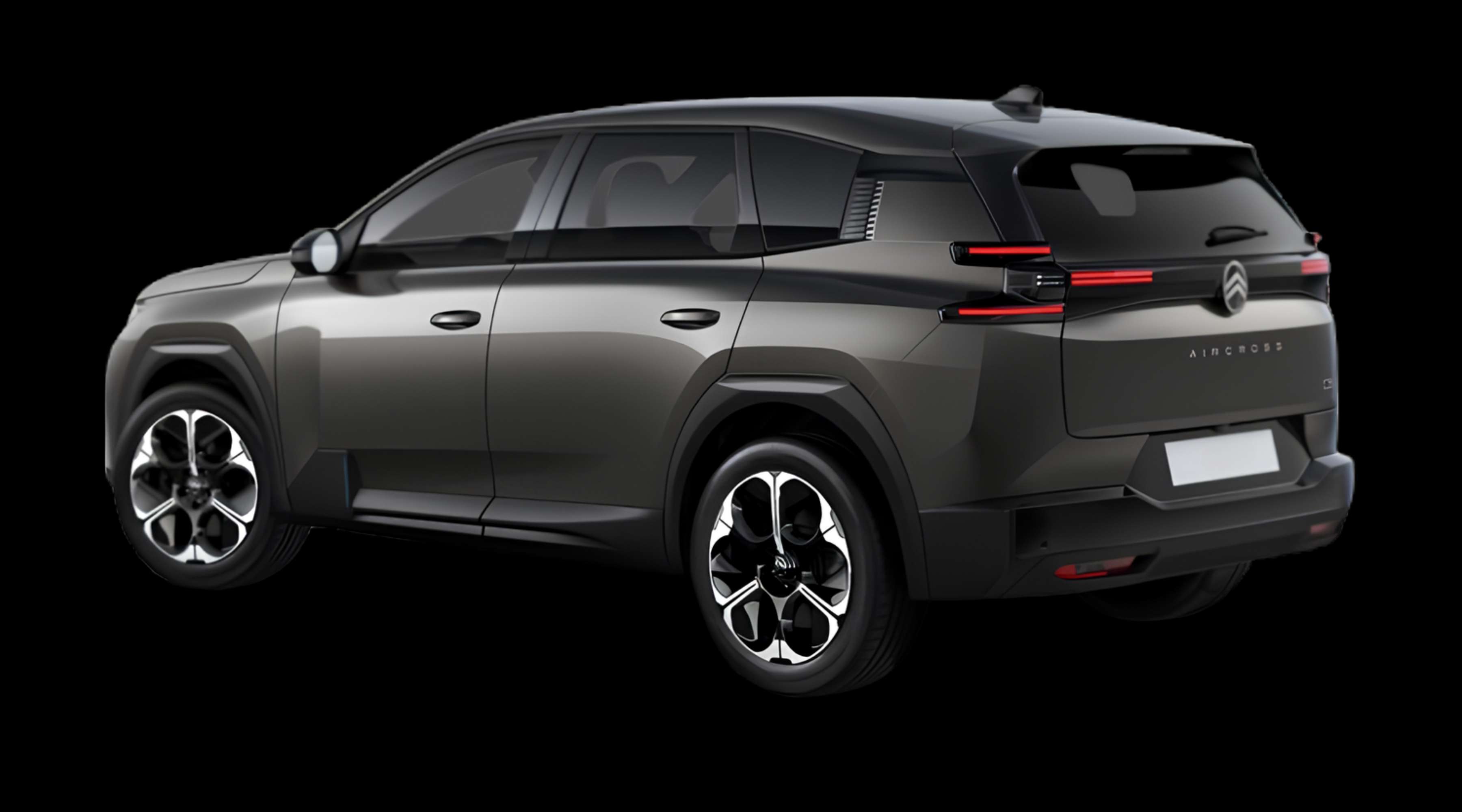 Schräge Heckansicht eines Citroën C5 Aircross, freigestellt