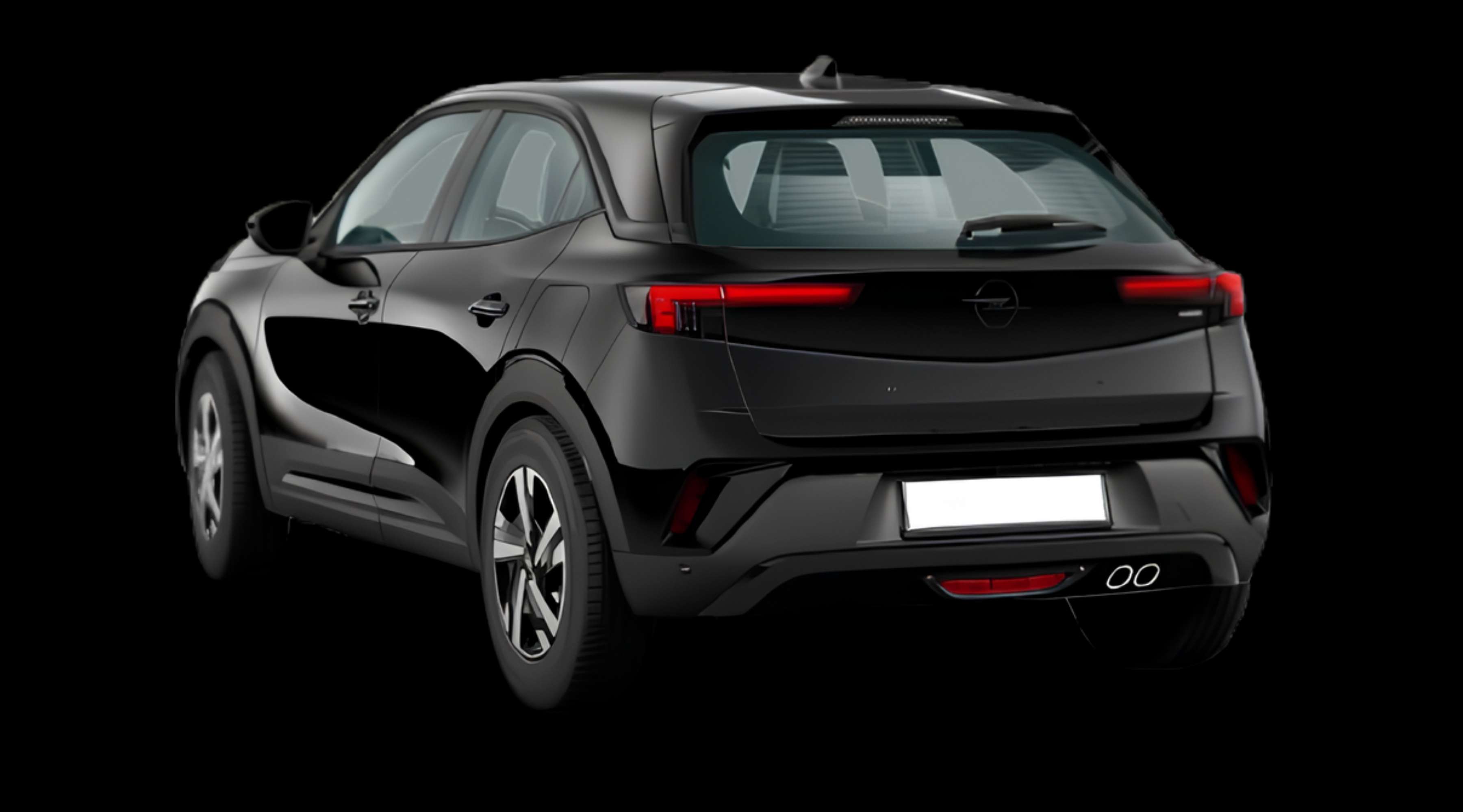 Schräge Heckansicht eines Opel Mokka, freigestellt